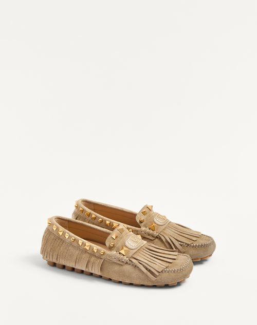 Valentino MOCASINES PLASTER CASTER DRIVER DE GAMUZA CON FLECOS