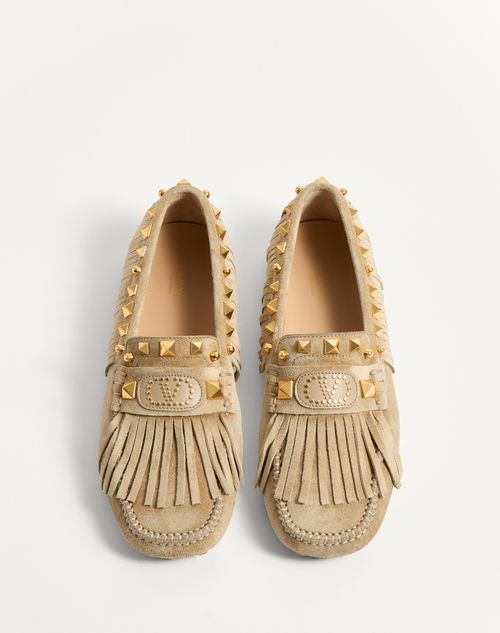 Valentino MOCASINES PLASTER CASTER DRIVER DE GAMUZA CON FLECOS