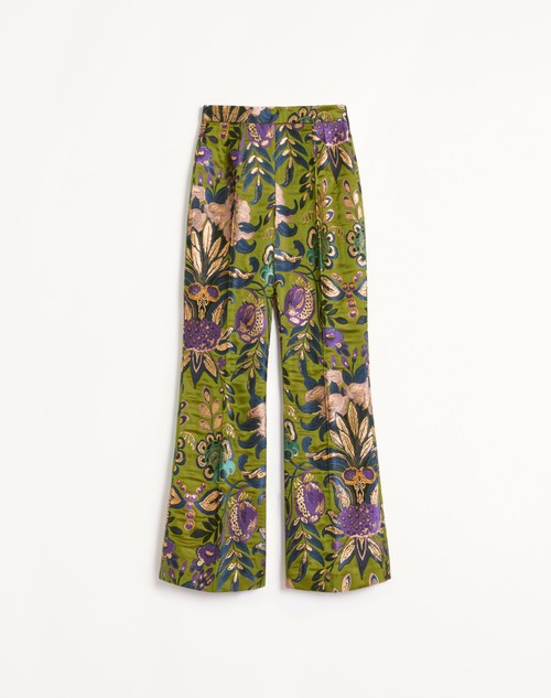 Valentino PANTALÓN APRES L'HIVER JACQUARD FLOREALE LUREX