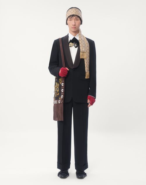 Valentino PANTALÓN DE LANA CON DOBLADILLO Y BANDAS LATERALES DE SATÉN