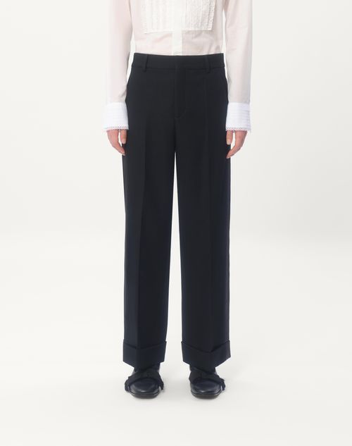 Valentino PANTALÓN DE LANA CON DOBLADILLO Y BANDAS LATERALES DE SATÉN