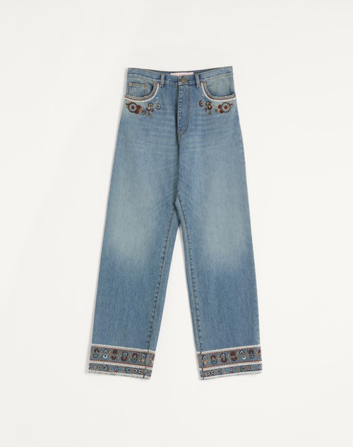 Valentino PANTALÓN DE MEZCLILLA CON BORDADO DE CUENTAS