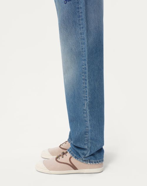 Valentino PANTALÓN DE MEZCLILLA CON BORDADO Y CUENTAS