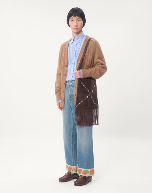 Valentino PANTALÓN DE MEZCLILLA CON DOBLADILLO DE JACQUARD