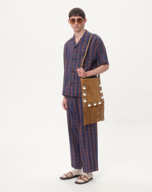 Valentino PANTALÓN PIJAMA DE LINO CON ESTAMPADO VOYAGE IMAGINAIRE