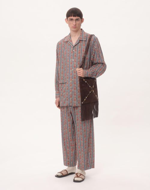 Valentino PANTALONES DE PIJAMA DE MUSELINA DE ALGODÓN CON ESTAMPADO VOYAGE IMAGINAIRE