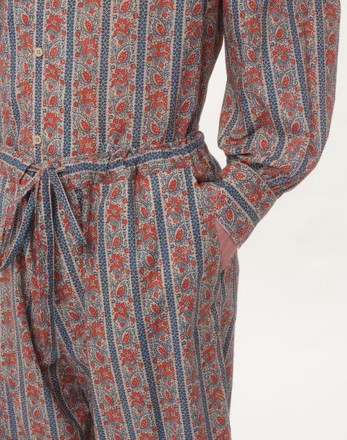 Valentino PANTALONES DE PIJAMA DE MUSELINA DE ALGODÓN CON ESTAMPADO VOYAGE IMAGINAIRE