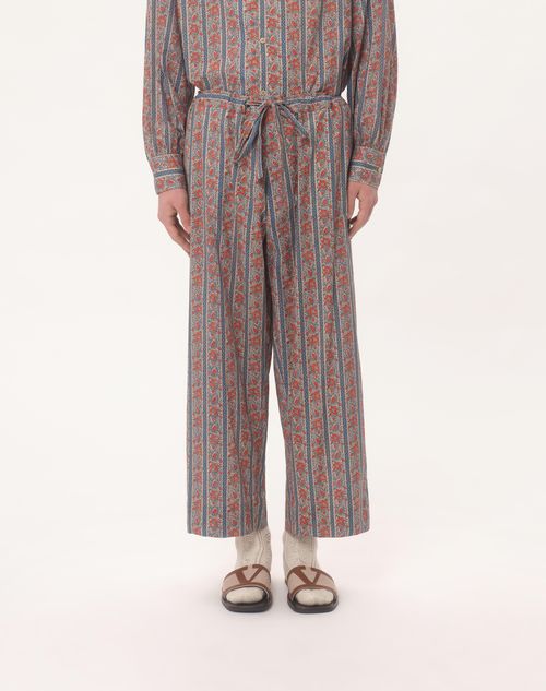 Valentino PANTALONES DE PIJAMA DE MUSELINA DE ALGODÓN CON ESTAMPADO VOYAGE IMAGINAIRE