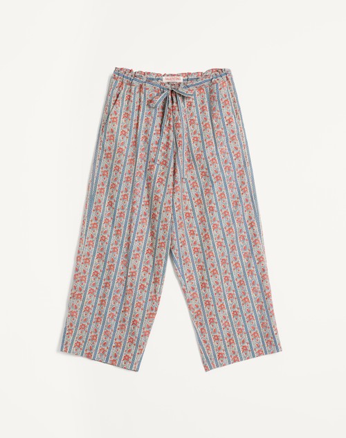 Valentino PANTALONES DE PIJAMA DE MUSELINA DE ALGODÓN CON ESTAMPADO VOYAGE IMAGINAIRE