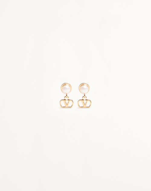 Valentino PENDIENTES VLOGO SIGNATURE DE METAL Y PERLAS