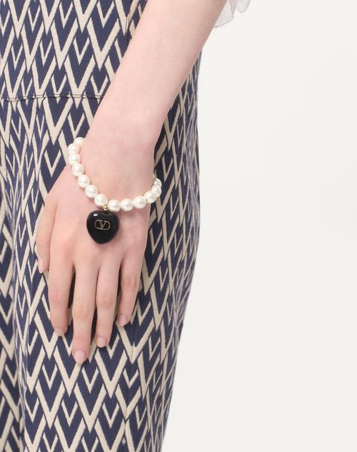 Valentino PULSERA COEUR ROYAL DE METAL ESMALTE Y CUENTAS