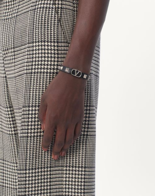 Valentino PULSERA VLOGO SIGNATURE DE CUERO GRANEADO DE BECERRO