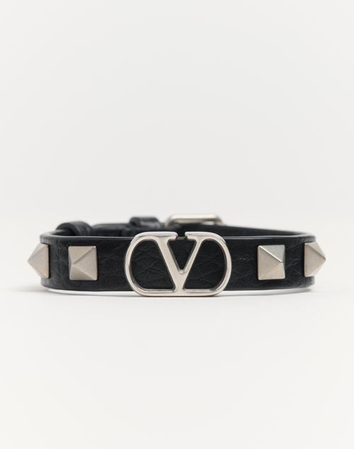 Valentino PULSERA VLOGO SIGNATURE DE CUERO GRANEADO DE BECERRO