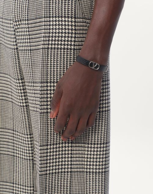 Valentino PULSERA VLOGO SIGNATURE DE CUERO GRANEADO DE BECERRO