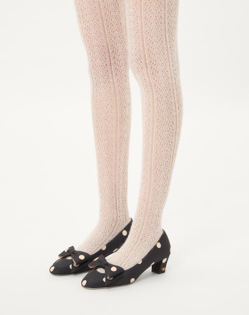 Valentino PUMP BOWOW DE TELA MOIRÉ PLUS DE POIS CON TACÓN DE 45 MM