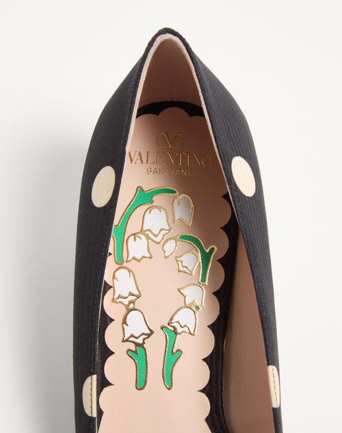 Valentino PUMP BOWOW DE TELA MOIRÉ PLUS DE POIS CON TACÓN DE 45 MM