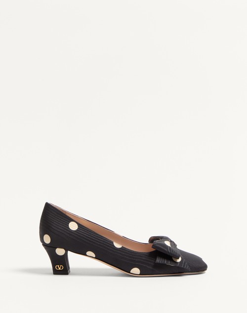 Valentino PUMP BOWOW DE TELA MOIRÉ PLUS DE POIS CON TACÓN DE 45 MM