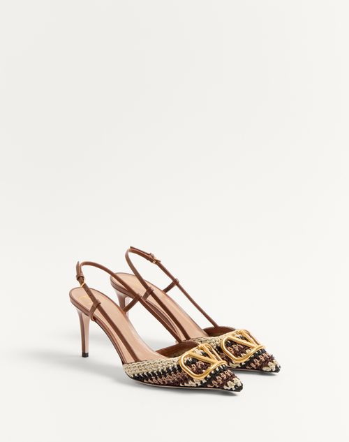 Valentino PUMPS VLOGO SIGNATURE CON CORREA TRASERA BORDADO DE CROCHET Y TACÓN DE 80MM