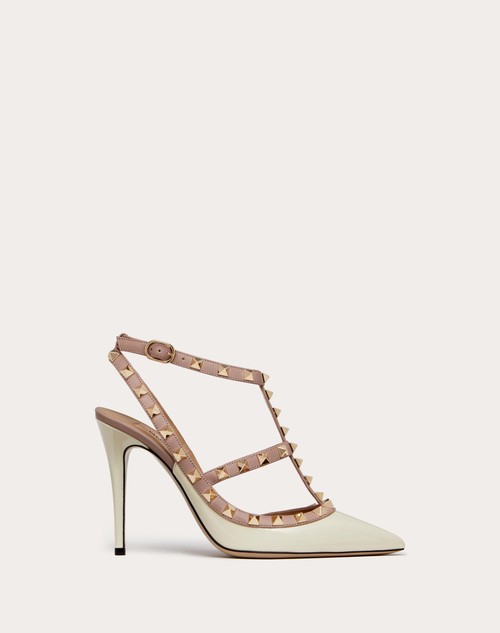 Valentino SALONES ROCKSTUD DE CHAROL CON TIRAS Y TACÓN DE 100 MM