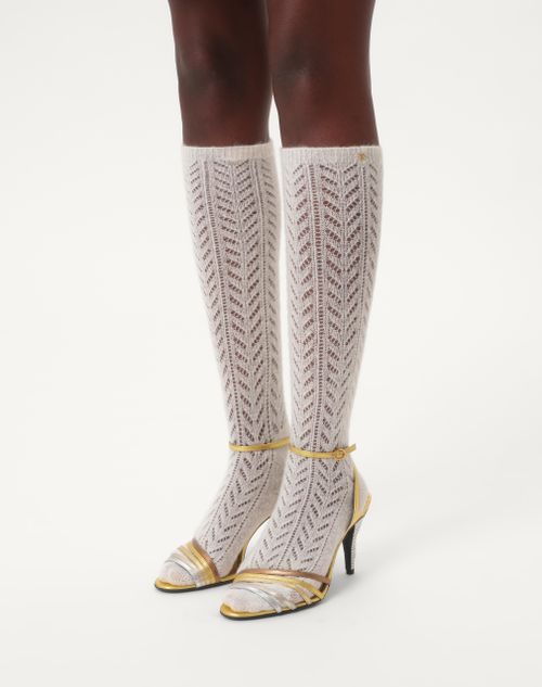 Valentino SANDALIA LADYCRUSH DE CUERO NAPA LAMINADO CON CRISTALES Y TACÓN DE 85 MM