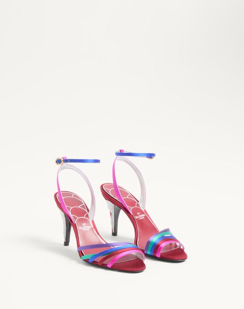 Valentino SANDALIA LADYCRUSH DE SATÉN CON CRISTALES Y TACÓN DE 85 MM