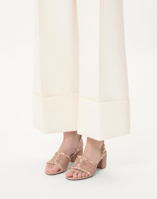 Valentino SANDALIA ROCKSTUD DE CUERO DE BECERRO CON BORDADO CORNELY Y TACÓN DE 60 MM