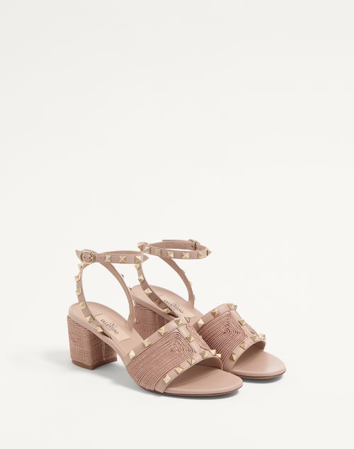 Valentino SANDALIA ROCKSTUD DE CUERO DE BECERRO CON BORDADO CORNELY Y TACÓN DE 60 MM