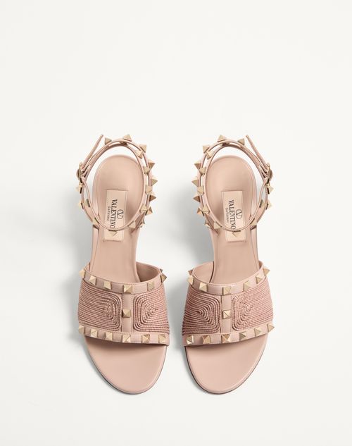 Valentino SANDALIA ROCKSTUD DE CUERO DE BECERRO CON BORDADO CORNELY Y TACÓN DE 60 MM