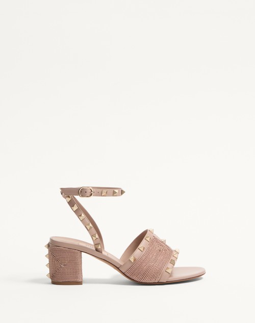 Valentino SANDALIA ROCKSTUD DE CUERO DE BECERRO CON BORDADO CORNELY Y TACÓN DE 60 MM