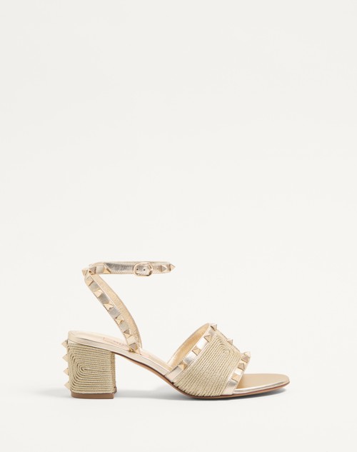 Valentino SANDALIA ROCKSTUD EN CUERO NAPA LAMINADO CON BORDADO CORNELY Y TACÓN DE 60 MM
