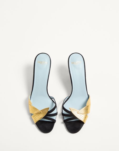 Valentino SANDALIA SIN TALÓN FOLIEFOLIAGE DE GAMUZA CON TACÓN DE 65 MM