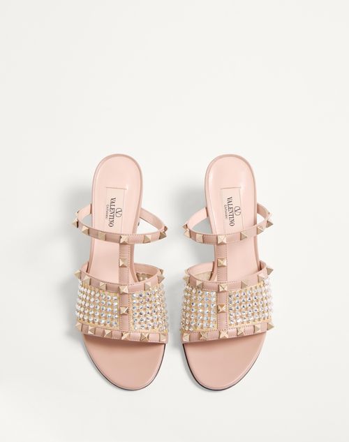 Valentino SANDALIA SIN TALÓN ROCKSTUD DE CUERO DE BECERRO CON ESTRÁS Y TACÓN DE 60 MM