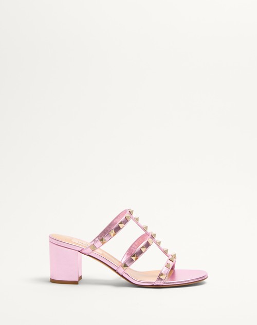 Valentino SANDALIA SIN TALÓN ROCKSTUD DE CUERO NAPA LAMINADO CON TACÓN DE 60 MM