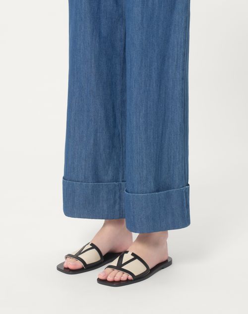 Valentino SANDALIA SIN TALÓN VIVA SUPERSTAR DE CUERO NAPA