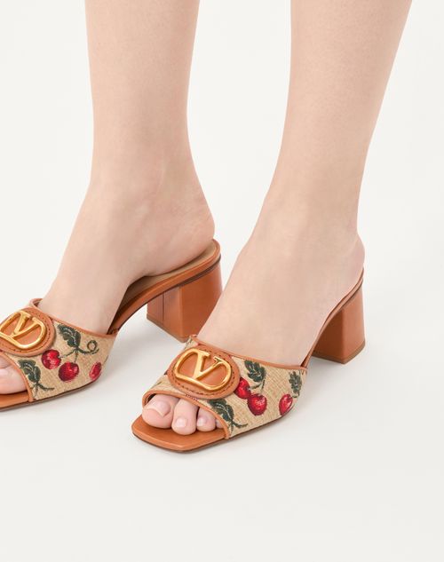 Valentino SANDALIA SIN TALÓN VLOGO SIGNATURE CHERRYFIC CON TACÓN DE 60 MM