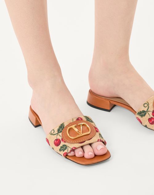 Valentino SANDALIA SIN TALÓN VLOGO SIGNATURE CHERRYFIC CON TACÓN DE 20 MM