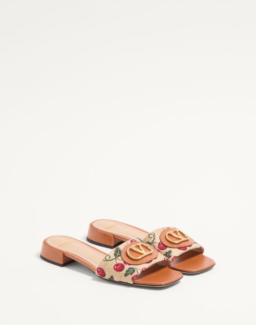 Valentino SANDALIA SIN TALÓN VLOGO SIGNATURE CHERRYFIC CON TACÓN DE 20 MM