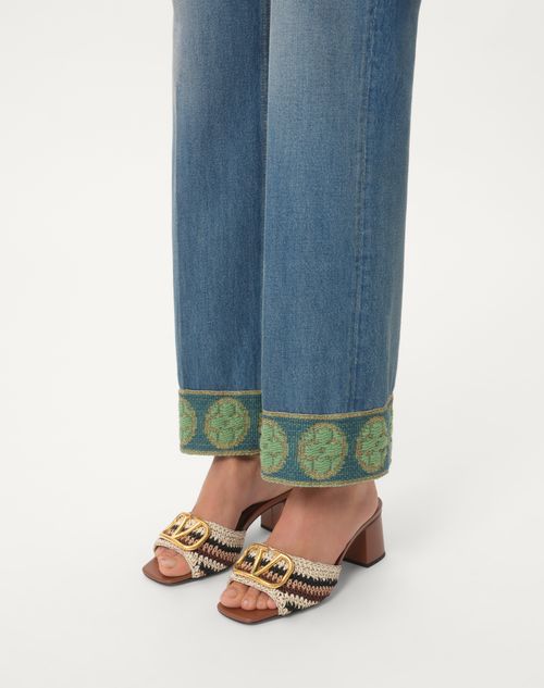 Valentino SANDALIA SIN TALÓN VLOGO SIGNATURE CON BORDADO DE CROCHET Y TACÓN DE 60 MM