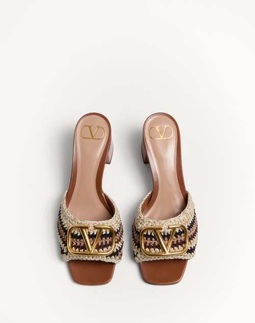 Valentino SANDALIA SIN TALÓN VLOGO SIGNATURE CON BORDADO DE CROCHET Y TACÓN DE 60 MM