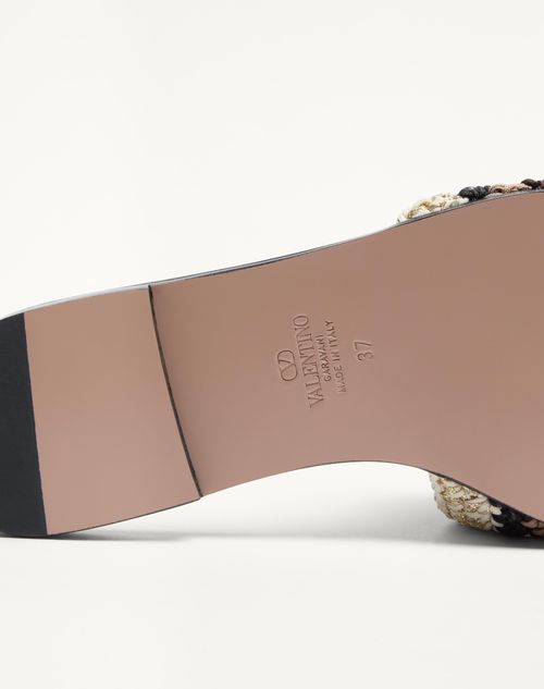 Valentino SANDALIA SIN TALÓN VLOGO SIGNATURE CON BORDADO DE CROCHET