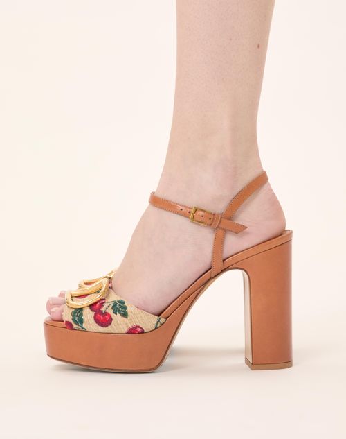 Valentino SANDALIAS CON PLATAFORMA Y MOTIVO CHERRYFIC VLOGO SIGNATURE 115MM