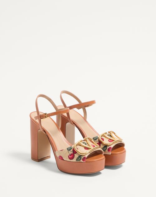 Valentino SANDALIAS CON PLATAFORMA Y MOTIVO CHERRYFIC VLOGO SIGNATURE 115MM