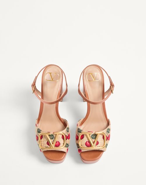 Valentino SANDALIAS CON PLATAFORMA Y MOTIVO CHERRYFIC VLOGO SIGNATURE 115MM