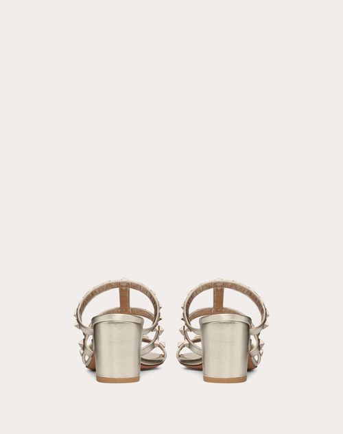 Valentino SANDALIAS DE PALA ROCKSTUD DE PIEL DE BECERRO METALIZADA CON TACÓN DE 60 MM