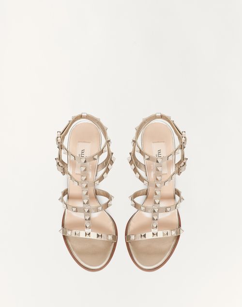 Valentino SANDALIAS ROCKSTUD DE PIEL DE BECERRO METALIZADA CON TIRAS Y TACÓN DE 90MM