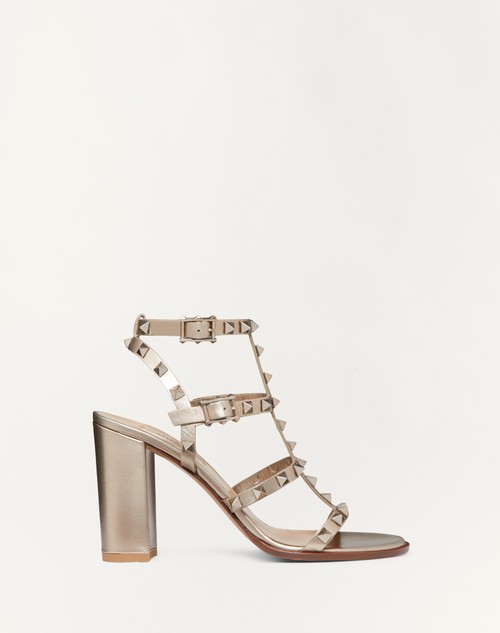 Valentino SANDALIAS ROCKSTUD DE PIEL DE BECERRO METALIZADA CON TIRAS Y TACÓN DE 90MM