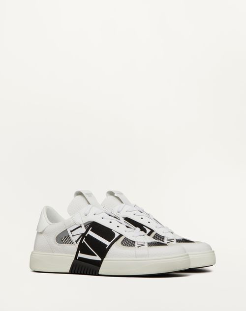 Valentino SNEAKERS BAJAS VL7N DE PIEL DE BECERRO Y TEJIDO DE MALLA CON CINTAS