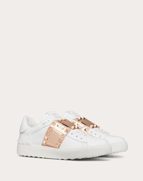 Valentino SNEAKERS ROCKSTUD UNTITLED DE PIEL DE BECERRO CON BANDA METALIZADA