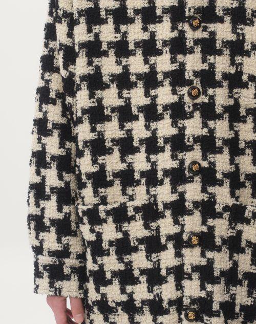 Valentino SOBRECAMISA DE LANA CON DISEÑO PIED DE COQUE