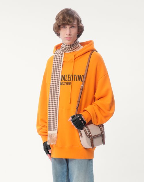 Valentino SUDADERA DE ALGODÓN CON CAPUCHA Y ESTAMPADO CHEZ VALENTINO